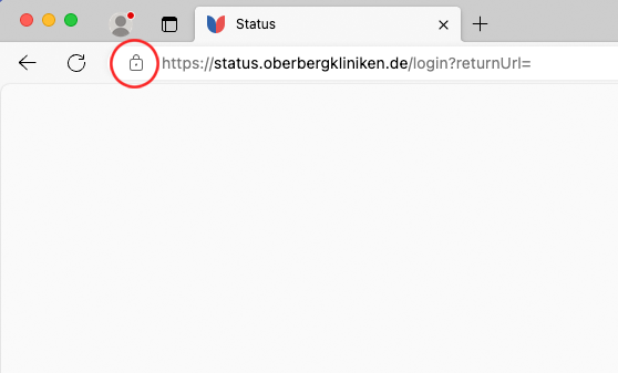 Position des Schloss-Symbols